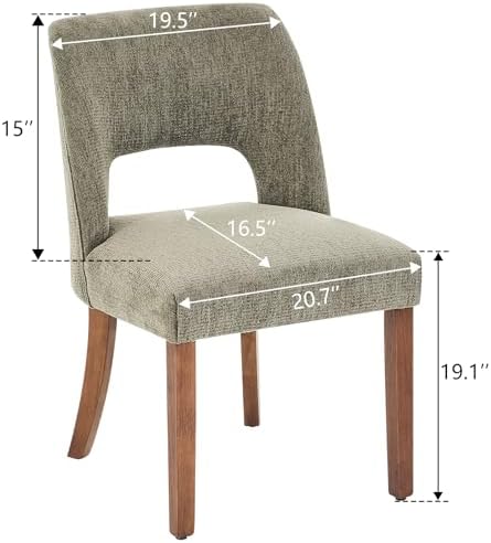 VKNOW Dining Chairs Set of 2, Fabric Dining Room Chairs, Green