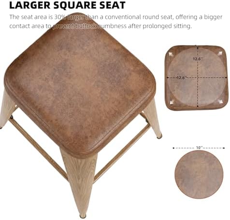 Bar Stools Set of 4, 24" Counter Height Bar Stools Backless, Upholstered...