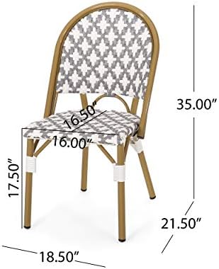 Christopher Knight Home Darcy Outdoor French Bistro Chair (Set of 4), Gray + ...
