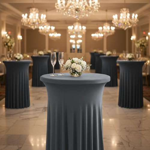 2 Pack Highboy Cocktail Table Cover Skirt Tablecloth (32" x 43", Da...