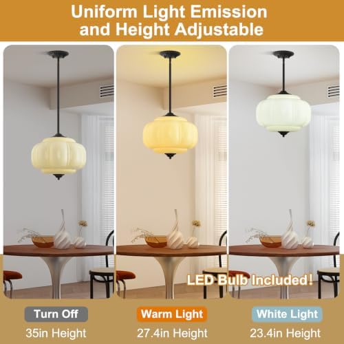 15in Cream Glass Schoolhouse Light Fixture Large, Bulb Included