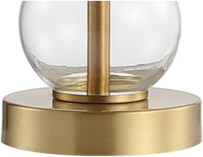 JONATHAN Y February 21" Stacked Sphere Table Lamp, Clear/Brass Gold