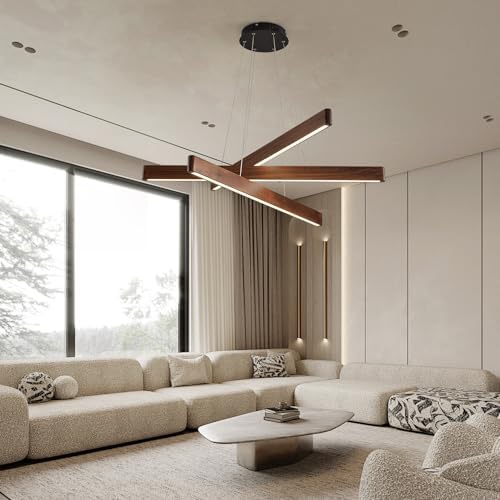 YISDESIGN 3-Light Linear Pendant,Dining Room Light Fixture,Modern Led Chandel...