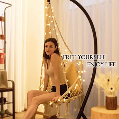 KASHAN Hanging Chair for Bedroom Hammock Chair Swing with Lights and Hardware...