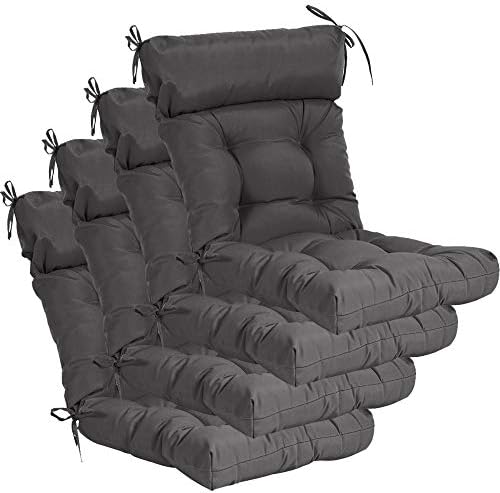 QILLOWAY Outdoor Rocking Chair Cushion 43x21 Inch, 100% Polyester Waterproof ...
