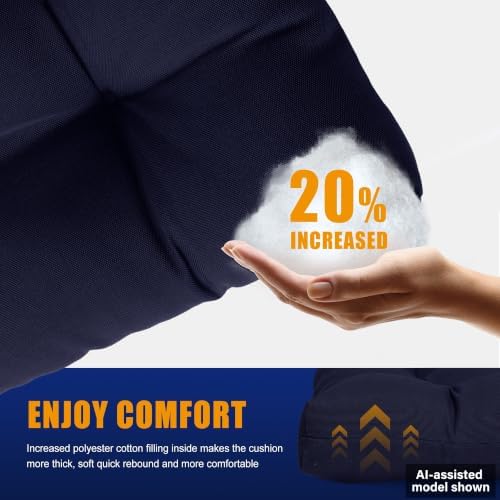 YEFU Adirondack Chair Cushion, 49x20 Rocking Chair Cushions Set of 2, Navy
