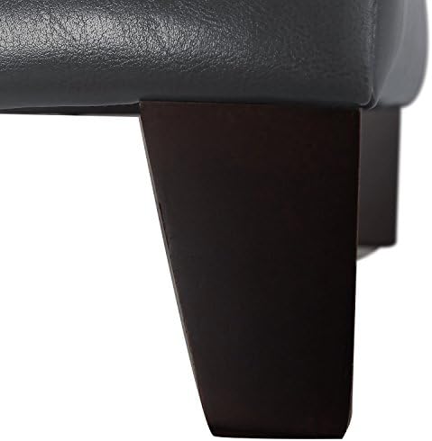 Adeco Bonded Leather Square Tufted Cubic Cube Storage Footstool, 18" Inc...