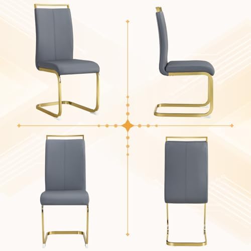 AZmac Modern Dining Table Set for 8 with Gold Metal Frame, 9-Piece Glass Dini...