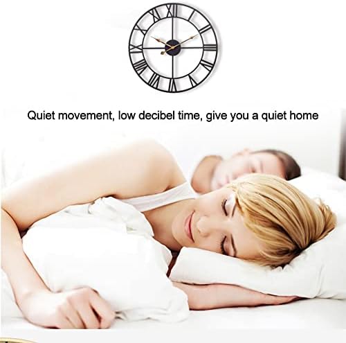 Large Outdoor Indoor Waterproof Metal Wall Clock, Completely Silent, 24 inch ...
