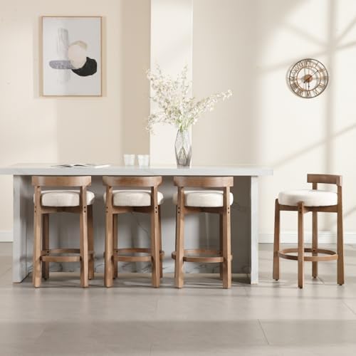 CIMOTA 26.5" Counter Height Bar Stools Set of 4 | Mid Century Modern Low...