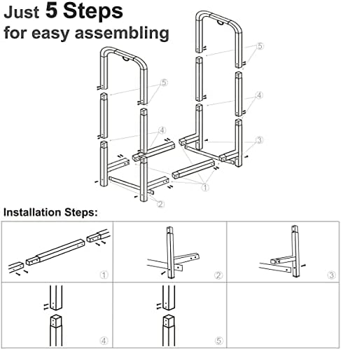 Firewood Rack Stand 2ft Heavy Duty Logs Holder for Outdoor Indoor Fireplace M...