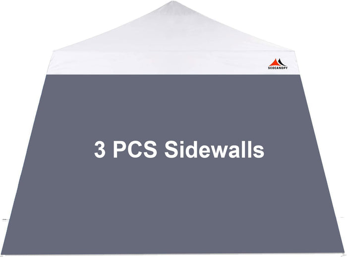 SCOCANOPY SideWall for 10x10ft Slant Leg Canopy Frame, 3 Pack SunWall Only,Dark Gray