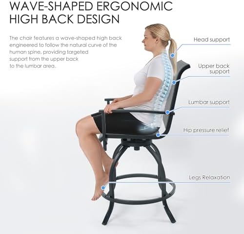 Kozyard Outdoor Swivel Bar Stools Set of 2