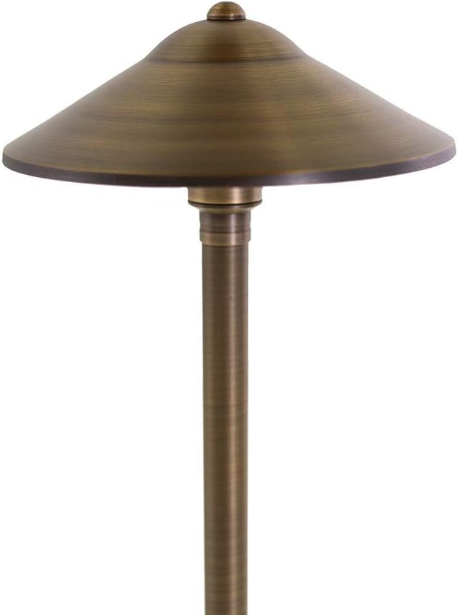 VOLT Max Spread 12V Solid Brass Path Light (25" Tall, 9" Shade), Br...
