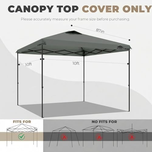 10x10ft Replacement Canopy Top with Air Vent, Waterproof & UV Protection ...
