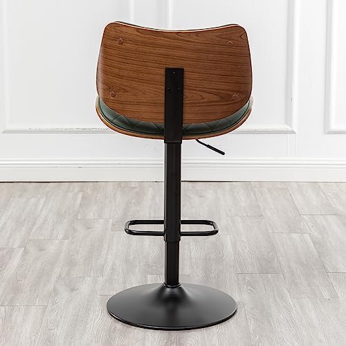 LUNLING Bar Stools Set of 2 Mid Century Modern Adjustable Counter Height Gree...