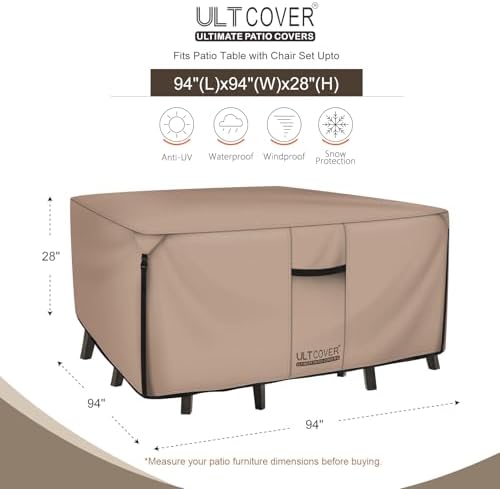 ULTCOVER Waterproof Patio Furniture Cover 94L x 94W in
