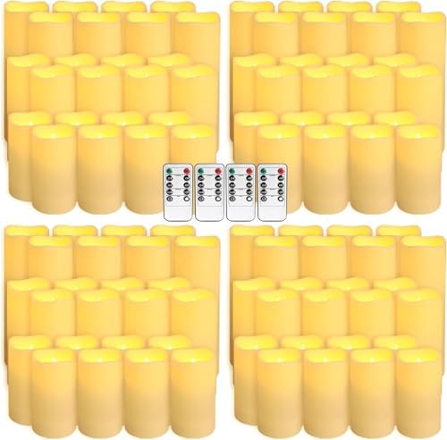 YOROXRG Set of 96 Waterproof Outdoor Flameless Candles, LED Candles with 4 Re...