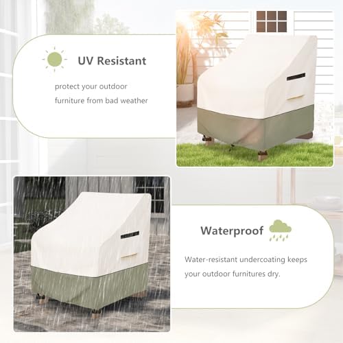 Patio Adirondack Chair Cover 32 W x 35 D x 36 H inches,600D Heavy Duty Waterp...