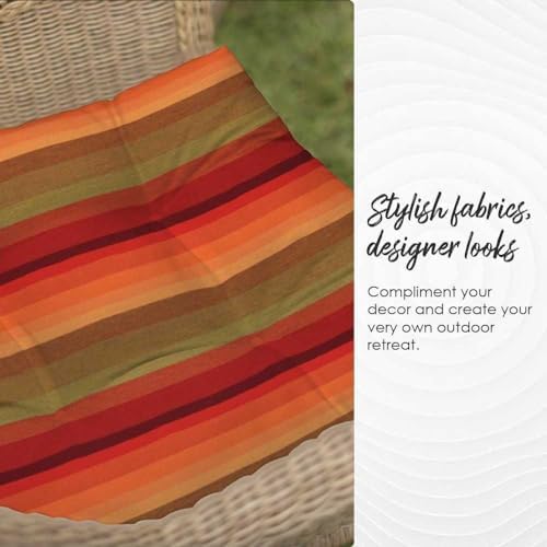 RSH DECOR 3Piece Wicker Tufted Outdoor Chair Cushions for Patio Furniture, Cr...