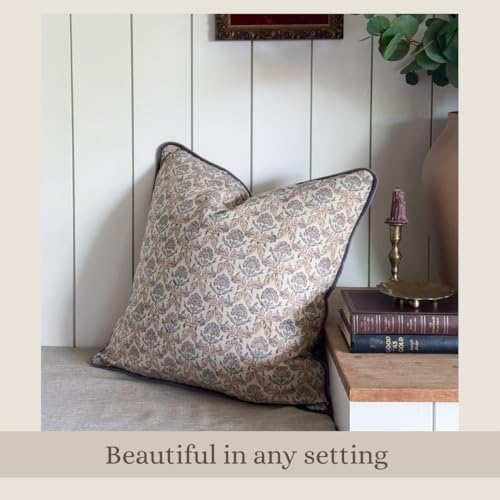 Palm & Loom 100% Cotton Linen Cushion Cover - Aira Decorative Throw Pillo...