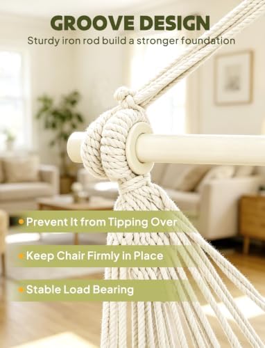 Chihee Hammock Chair Max 500 Lbs 2 Cushions Spreader Bar Strap Carabiner