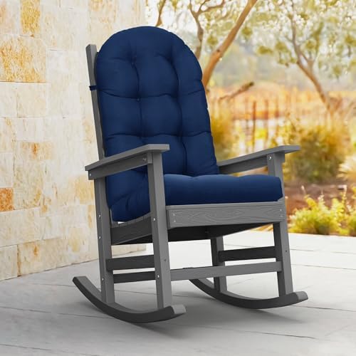 YEFU Adirondack Chair Cushion, 49x20 Rocking Chair Cushions Set of 2, Navy