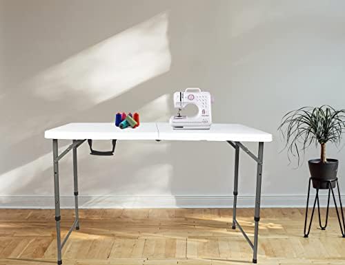 Folding Table 4/6/8 Foot, Foldable Table Adjustable Height Card Table, Indoor...