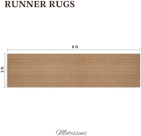 MatEssen 2x8 Extra Long Runner Rug, Modern Woven Distressed Floor Carpet, Low...