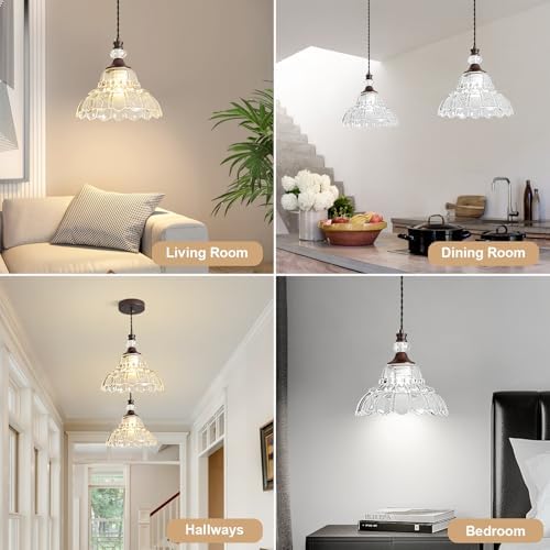 1 Piece Vintage Chandelier in Oil Rubbed Bronze Finish with Flower-Shaped Gla...
