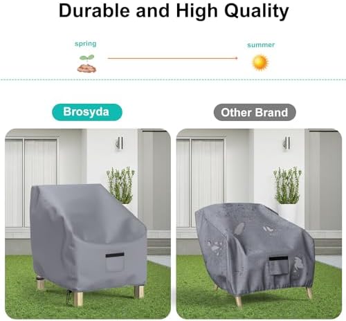 2 Pack Outdoor Patio Chair Covers Waterproof 29"Wx30"Dx36"H, Gray
