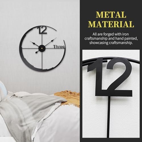Large Wall Clock,Modern Minimalist Wall Clock Round Silent Non-Ticking Batter...