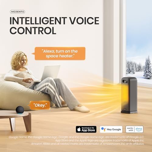 MORENTO Space Heaters for Indoor Use, Smart Space Heater, Wi-Fi & Voice C...
