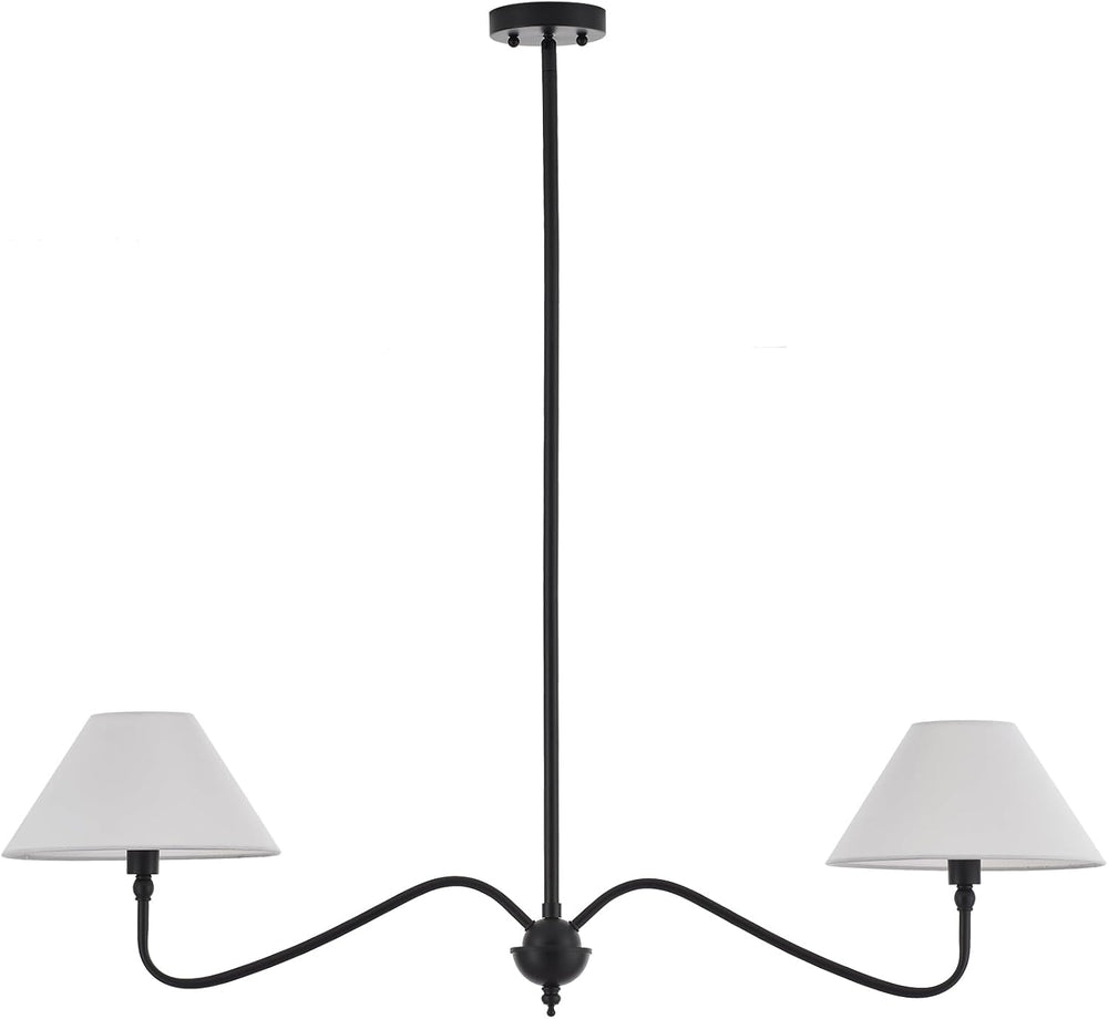 Modern Linear Chandelier for Kitchen Island, 2-Light Linear Light Fixture wit...