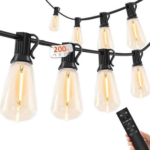 YOYONACY 200FT Outdoor Lights for Patio – Dimmable String Lights for Outside ...