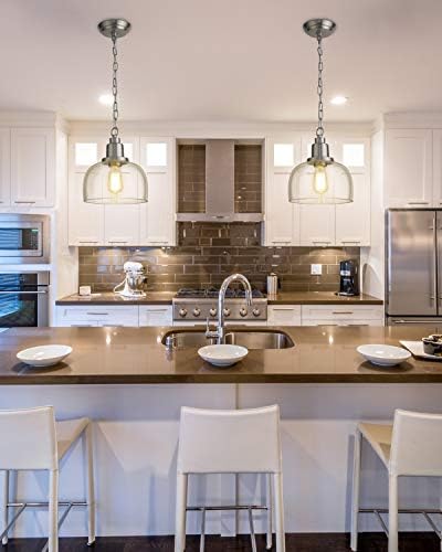 EAPUDUN Modern Farmhouse Pendant Light, 1-Light Industrial Hanging Light Fixt...