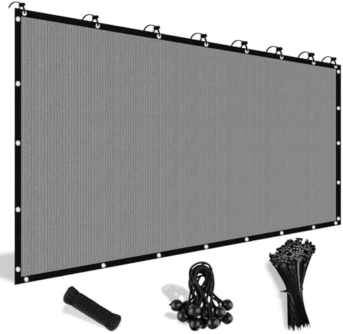 Shade&Beyond 90% Sun Shade Cloth with Grommets, 8' X 12' Pergola Shade Cover Canopy, Mesh Tarp Sun Screens for Patio, Outdoor, Garden, Backyard, Light Gray