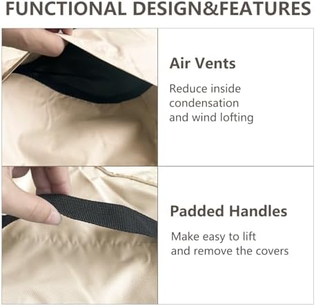 Patio Furniture Covers 3 Piece for 2 Chairs and Side Table