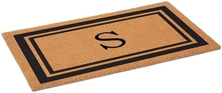 Calloway Mills 152962436S Black Border 24" x 36" Monogram Doormat, ...