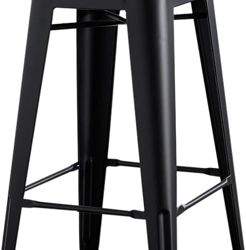 AC Pacific 30” Metal Barstool Set of 2 – Country Rustic Style with Low Back, ...