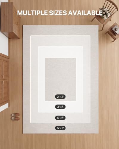 Door Mat Indoor Entrance, 5' x 7' Ultra Thin Non Slip Large Doormat w...