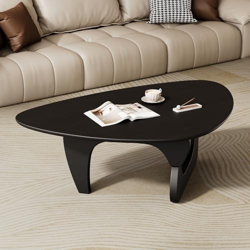 Mid Century Modern Coffee Table - Black Wooden Coffee Table for Living Room,C...