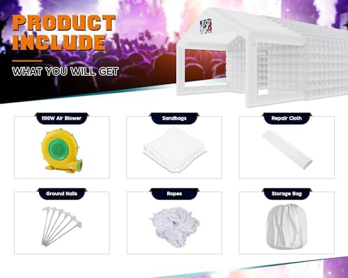 Albott 39x20x14 FT Large Inflatable Nightclub Tent for Adults with Pavilion R...