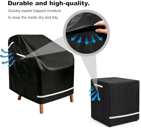3 PCS Outdoor Chair Covers Waterproof, Patio Chair Covers Waterproof & Wi...