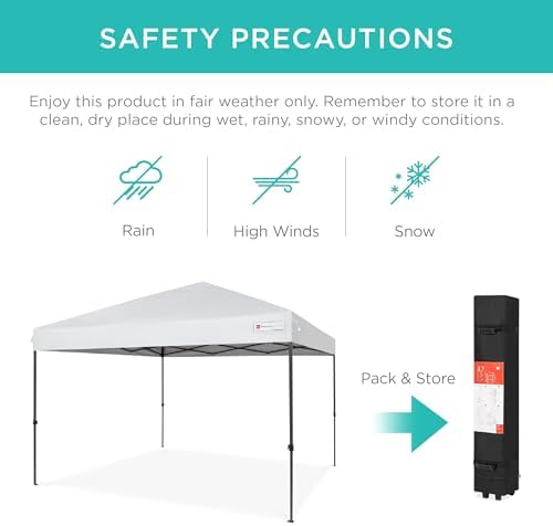 Best Choice Products 10x10ft Pop Up Canopy Tent, Outdoor Shade, 1 Person 1 Mi...