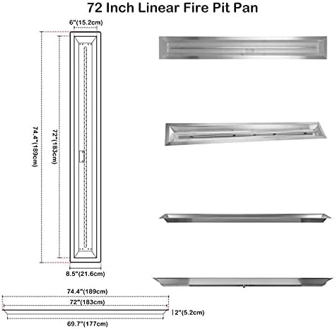 Stanbroil 72 by 6-Inch Linear Gas Fire Pit Burner Pan