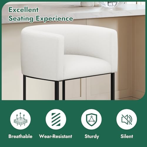 Counter Height Bar Stools Set of 2, 24 Inch Seat Height Barstools for Dining ...