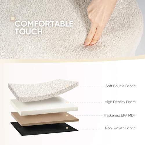 B FSOBEIIALEO 43.3" Sherpa Ottoman with Storage for Living Room,Cream White