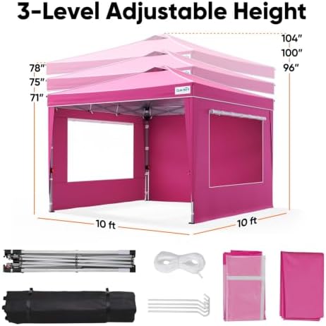 Quictent Pop up Canopy Tent 10'x10' with 4 Detachable Window Sidewalls