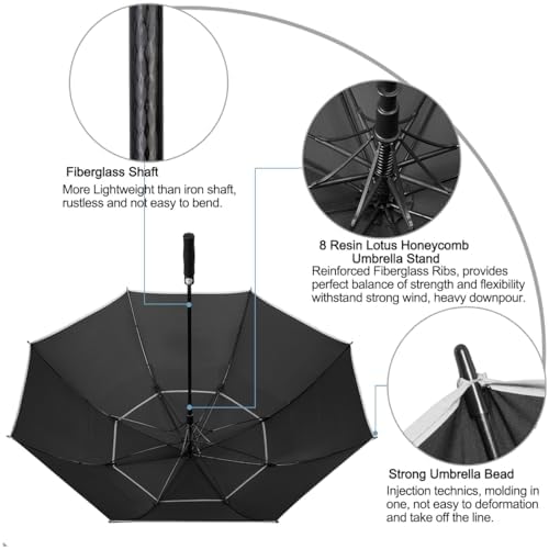 G4Free 47/54/62/68/72 Inch Golf Umbrella Windproof Auto Open Large Umbrella
